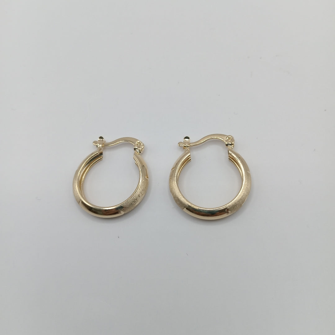 ARETES TEJIDO ARRACADA SATINADA 14K 2.6 GR (NUEVO)