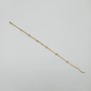 PULSERA ESPECIAL C FLORES 14K 18 CM 2.9 GR (NUEVO)
