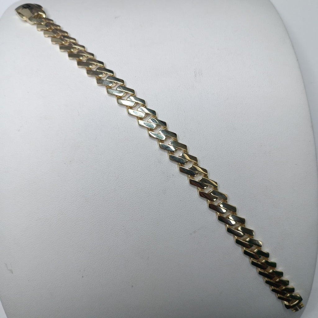 PULSERA CABALLERO MONACO ORO 10K 12.5 (NUEVO)
