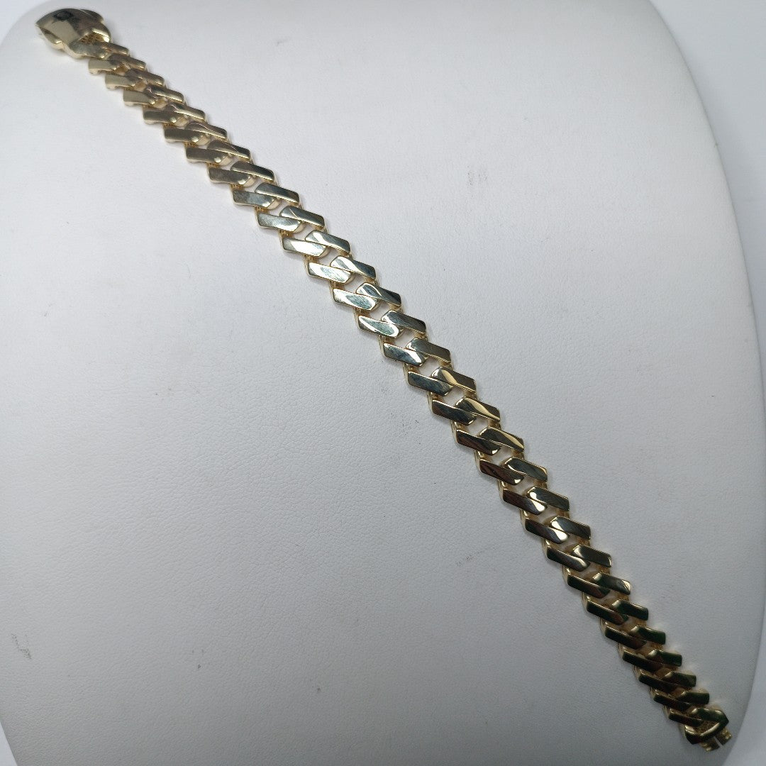 PULSERA CABALLERO MONACO ORO 10K 12.5 (NUEVO)