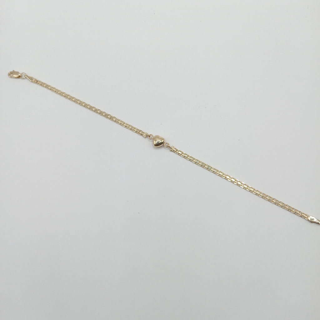 PULSERA ESPECIAL C CORAZON 14K 18 CM 2.7 GR (NUEVO)