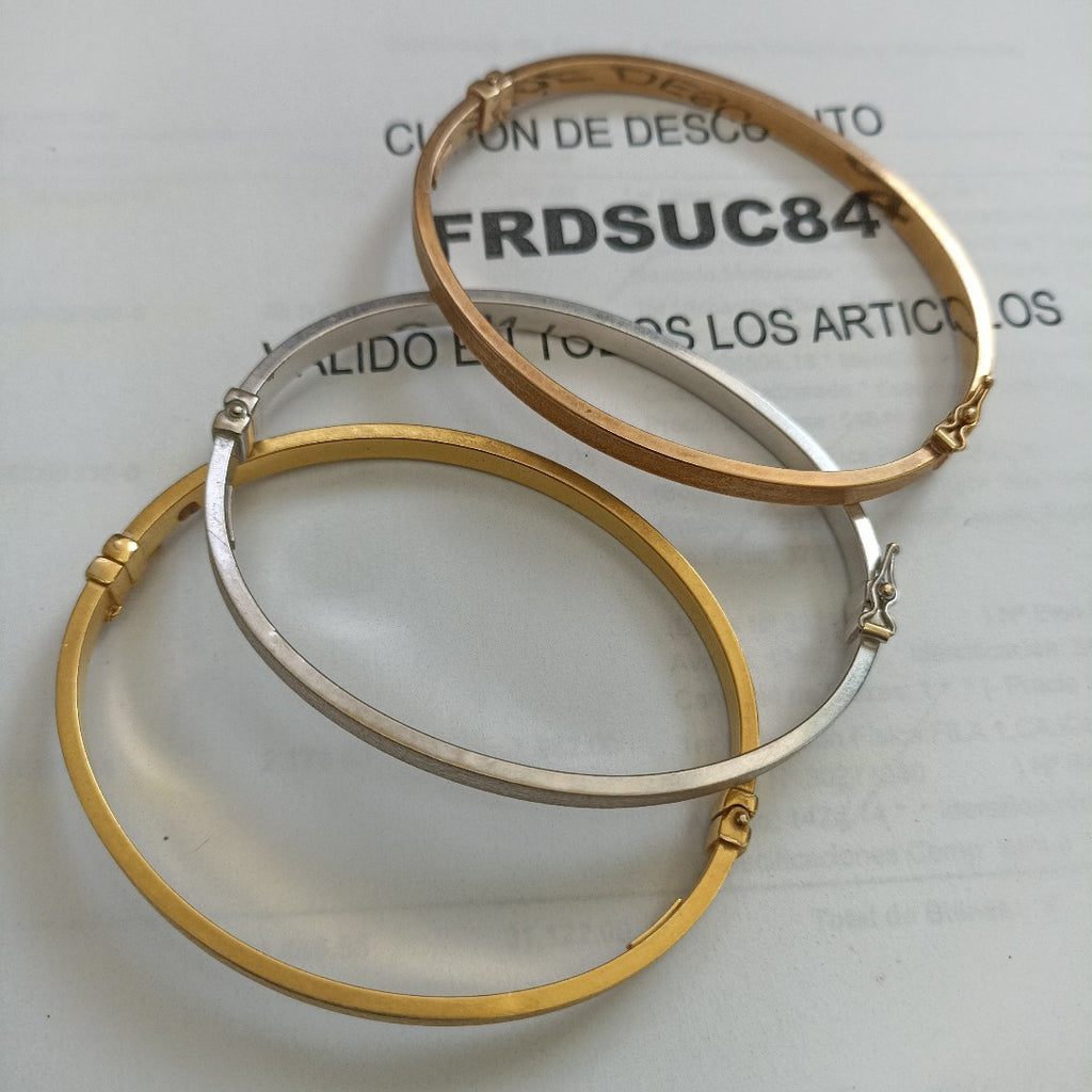 PULSERA RIGIDA ORO COMBINADO 14 K 18,80 GRMS (SEMINUEVO)