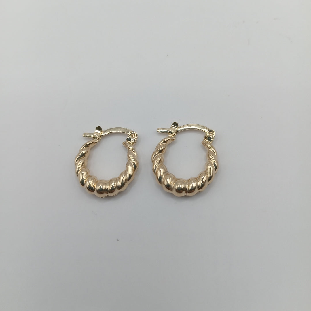 ARETES ARRACADAS TZL HUECAS 14K 1.5 GR (NUEVO)