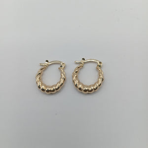 ARETES ARRACADAS TZL HUECAS 14K 1.5 GR (NUEVO)