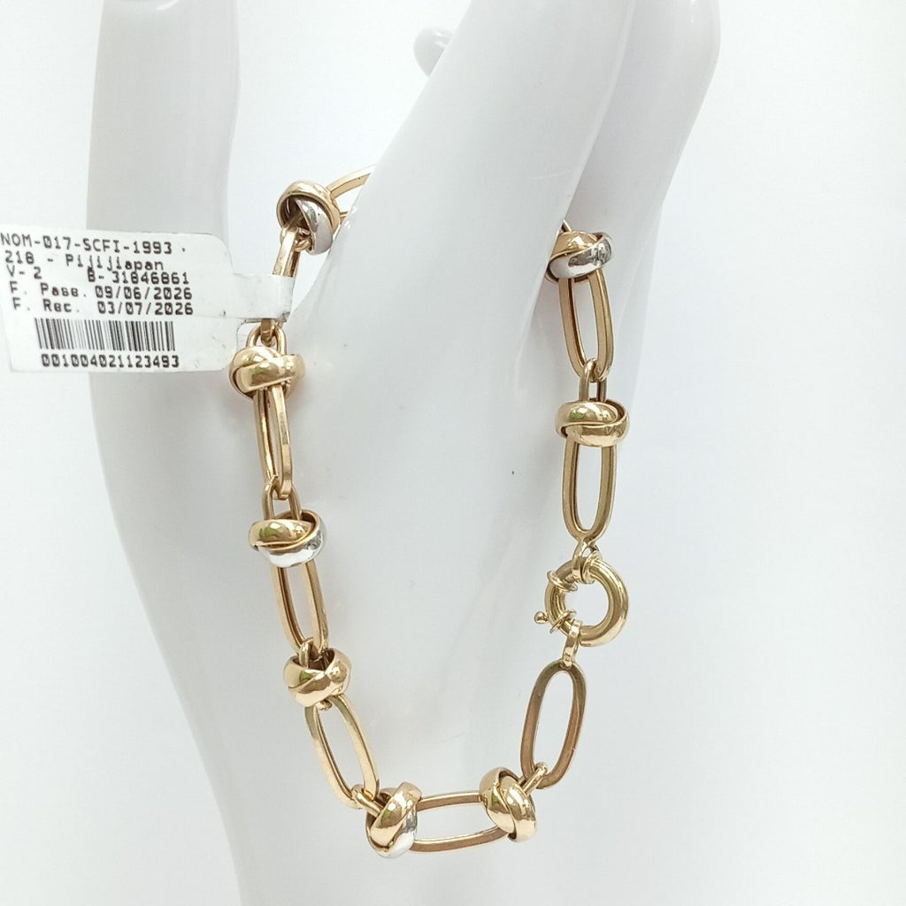 PULSERA ORO COMBINADO 14 K 6.4 GRMS (SEMINUEVO)