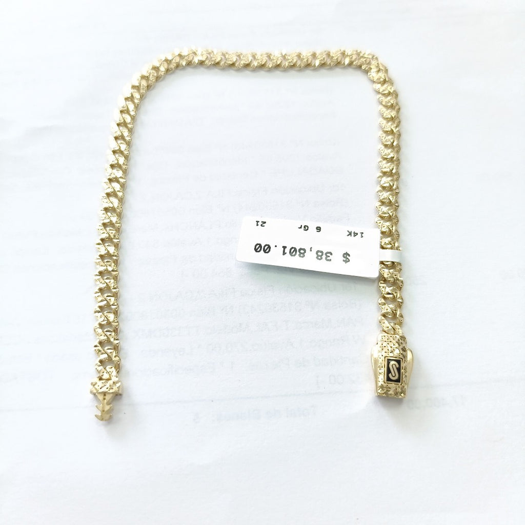 PULSERA CABALLERO MONACO ORO 14K 6 (NUEVO)