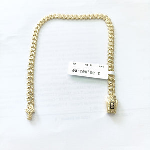 PULSERA CABALLERO MONACO ORO 14K 6 (NUEVO)