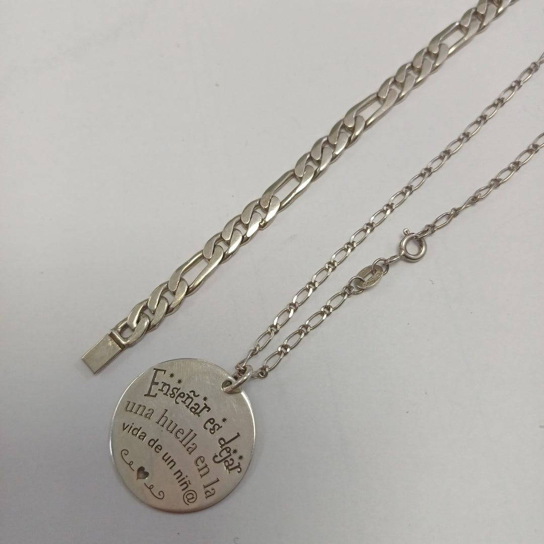 GARGANTILLA, PULSERA PLATA 16 GRMS (SEMINUEVO)