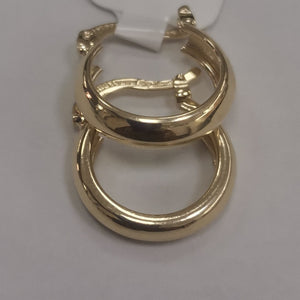 ARETES TEJIDO ARRACADAS LISAS 14K 2.1 GR (NUEVO)