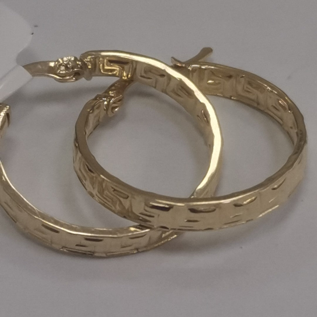 ARETES ARRACADA CON GRECAS 14K 2.2 GR (NUEVO)