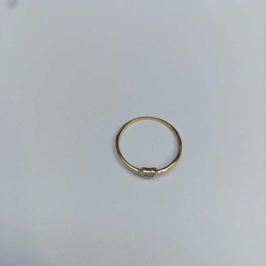 ANILLO ANILLITO CORAZON C CIRCONIA 14K 8 TALLA 0.8 GR (NUEVO)