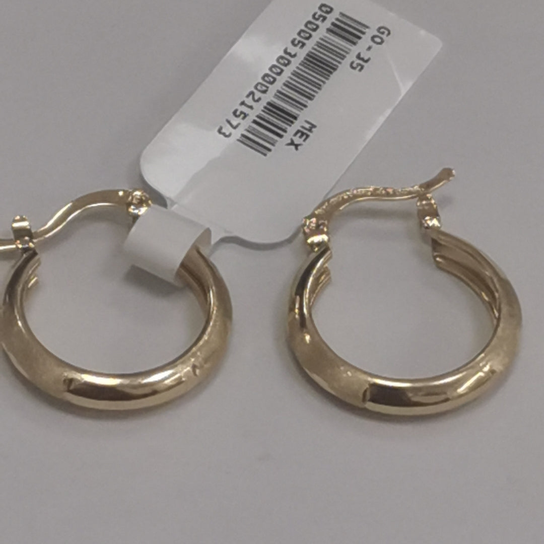ARETES TEJIDO ARRACADA SATINADA 14K 2.6 GR (NUEVO)