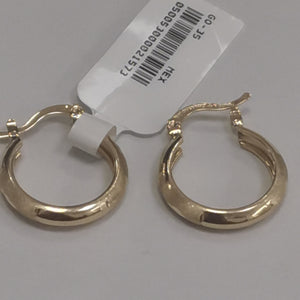 ARETES TEJIDO ARRACADA SATINADA 14K 2.6 GR (NUEVO)
