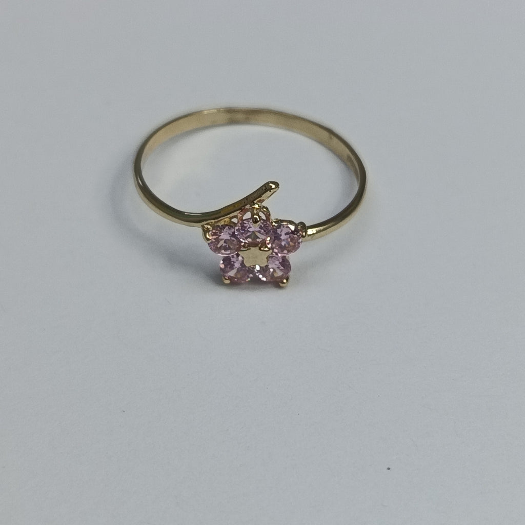 ANILLOS FIG FLOR PIEDRAS COL 14K TALLA 7 1 GR (NUEVO)