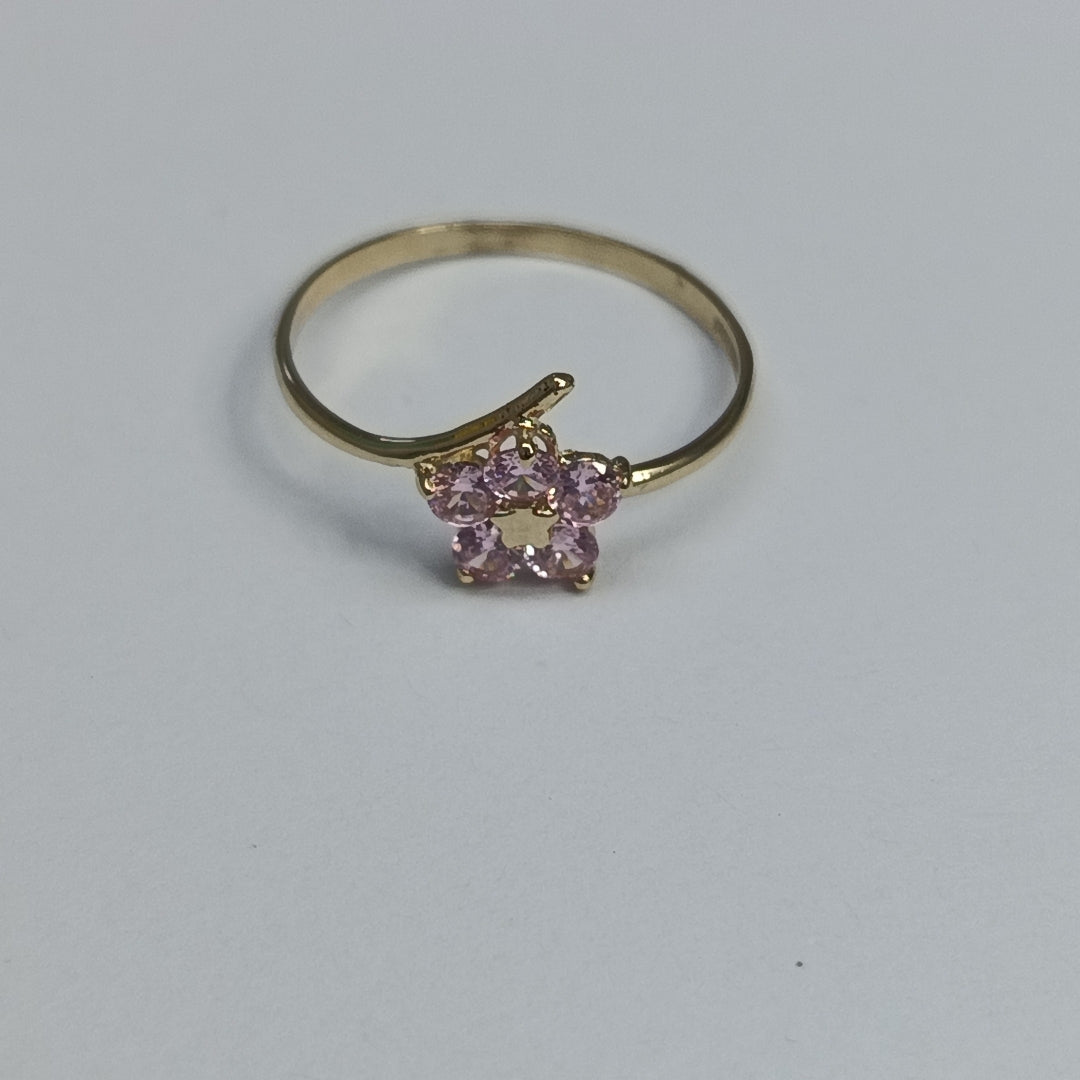ANILLOS FIG FLOR PIEDRAS COL 14K TALLA 7 1 GR (NUEVO)