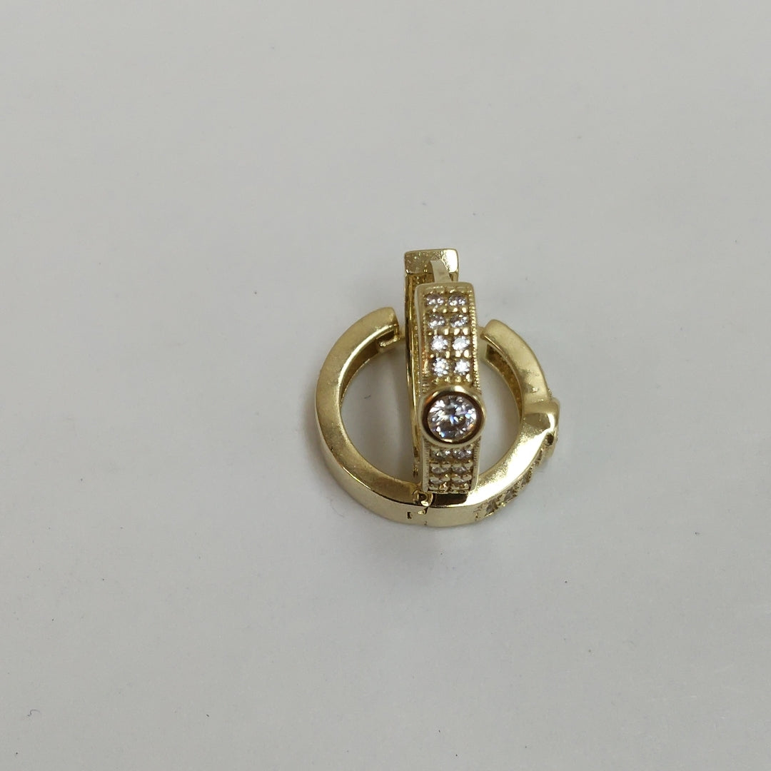 ARETES ARRACADAS C CIRCONIAS 10K 2.7 GR (NUEVO)