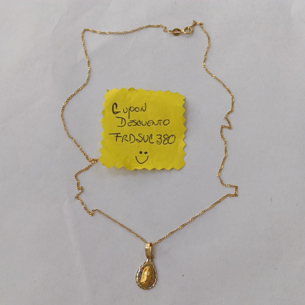 CADENA,MEDALLA RELIGIOSA ORO 10 K 2,30 GRMS (SEMINUEVO)