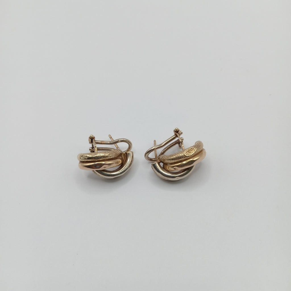 ARETES PAR ORO COMBINADO 14 K 4,60 GRMS (SEMINUEVO)