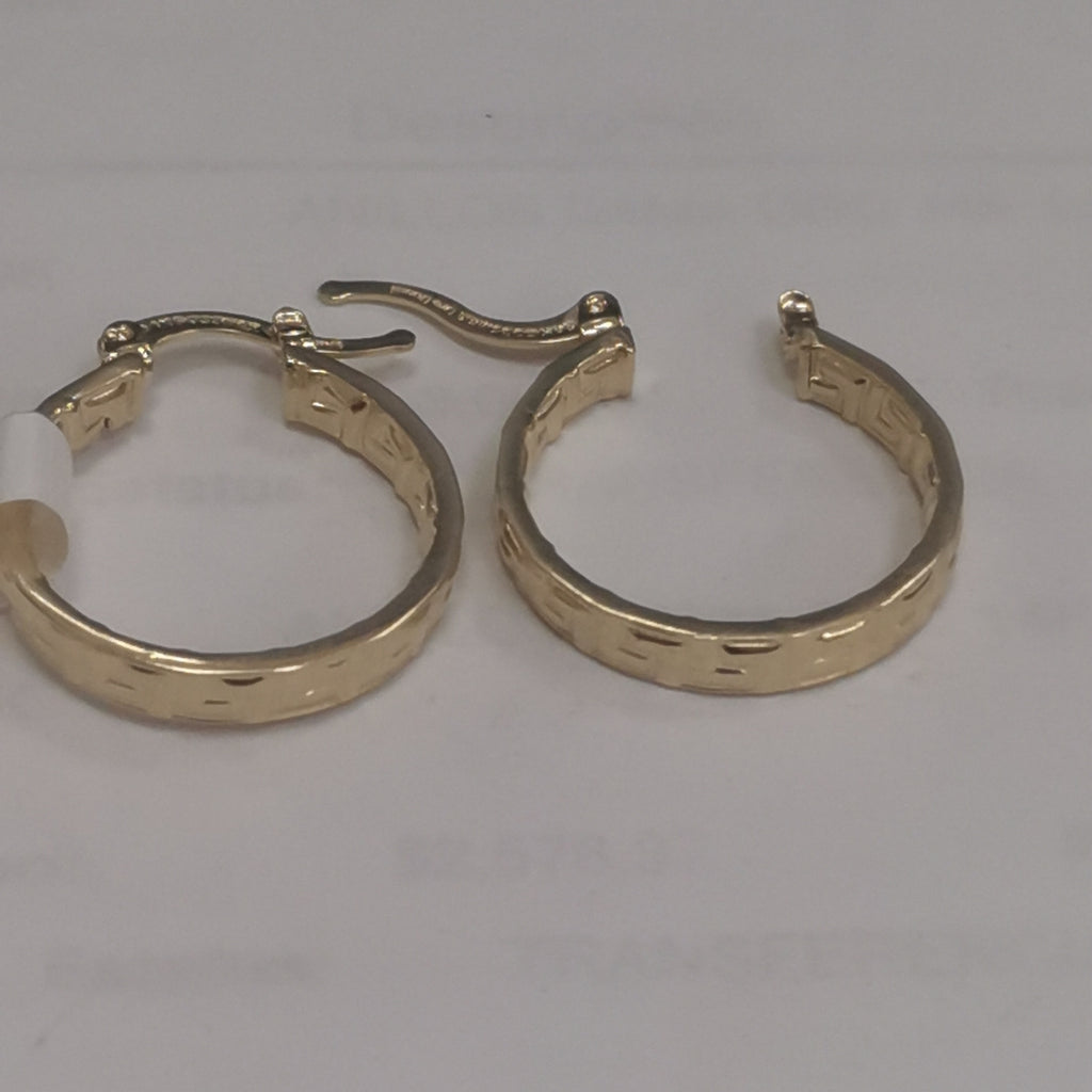 ARETES TEJIDO ARRACADAS TIPO GRECAS 14K 2.1 GR (NUEVO)