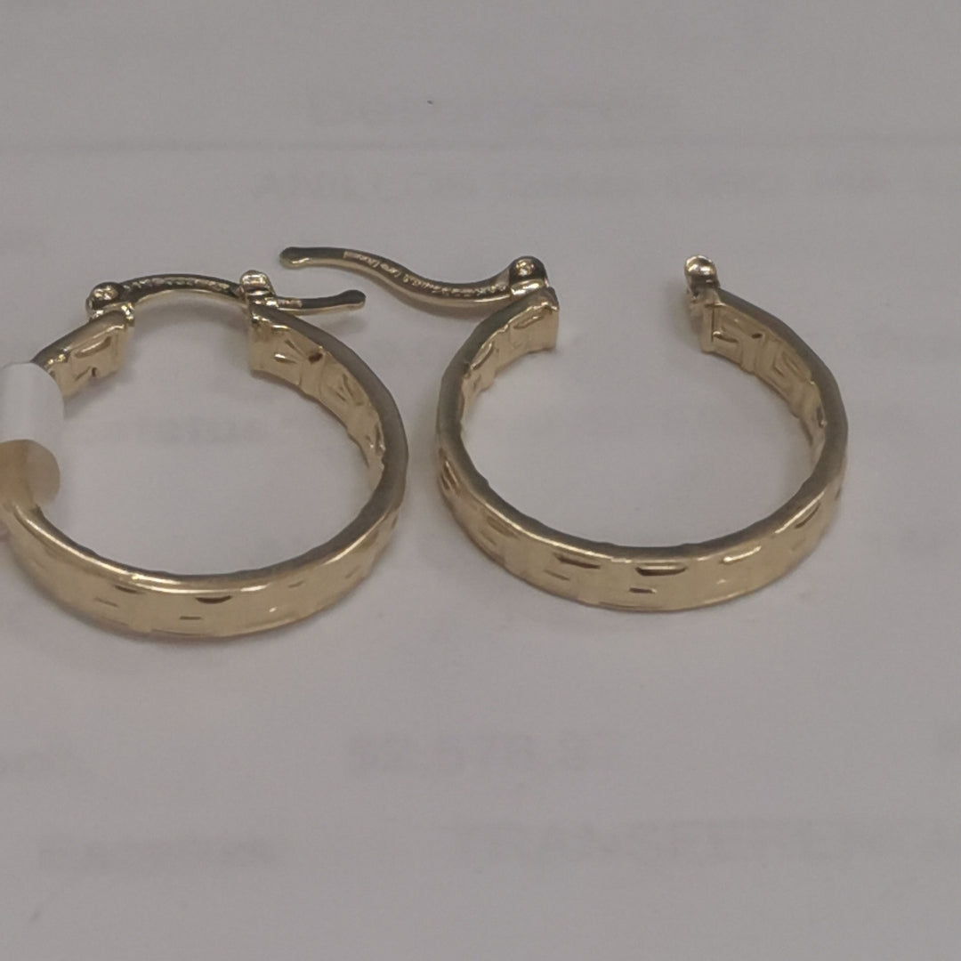 ARETES TEJIDO ARRACADAS TIPO GRECAS 14K 2.1 GR (NUEVO)