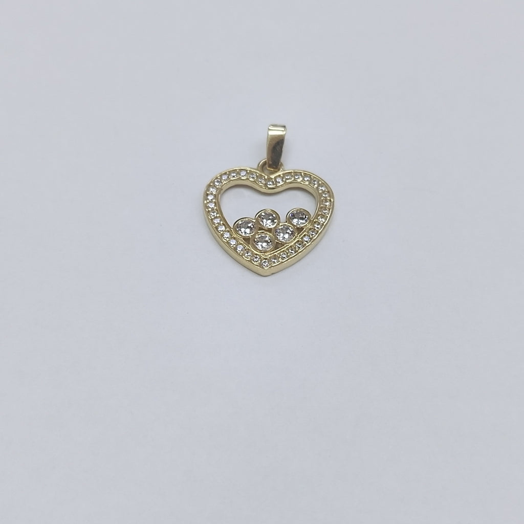 DIJE CORAZON CON CIRCONIAS 14K 1.7 GR (NUEVO)