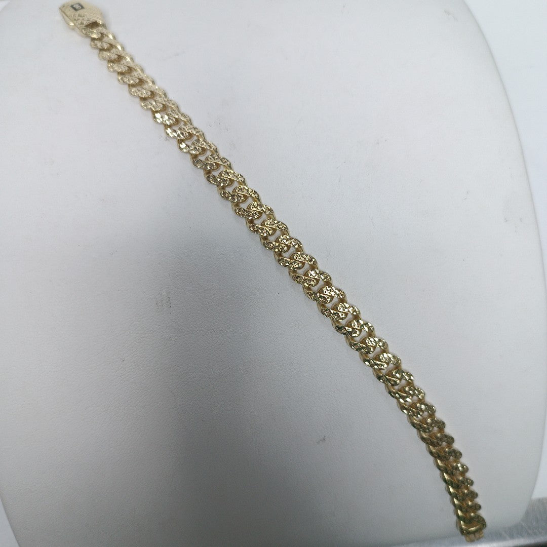 PULSERA CABALLERO MONACO ORO 10K 9.6 (NUEVO)