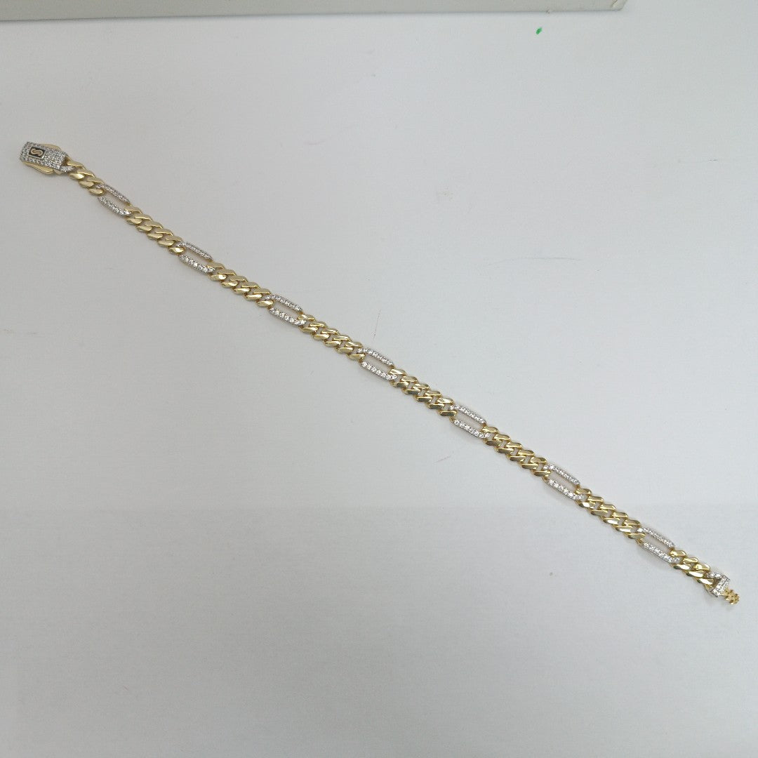 PULSERA CABALLERO MONACO ORO 10K 6.5 (NUEVO)