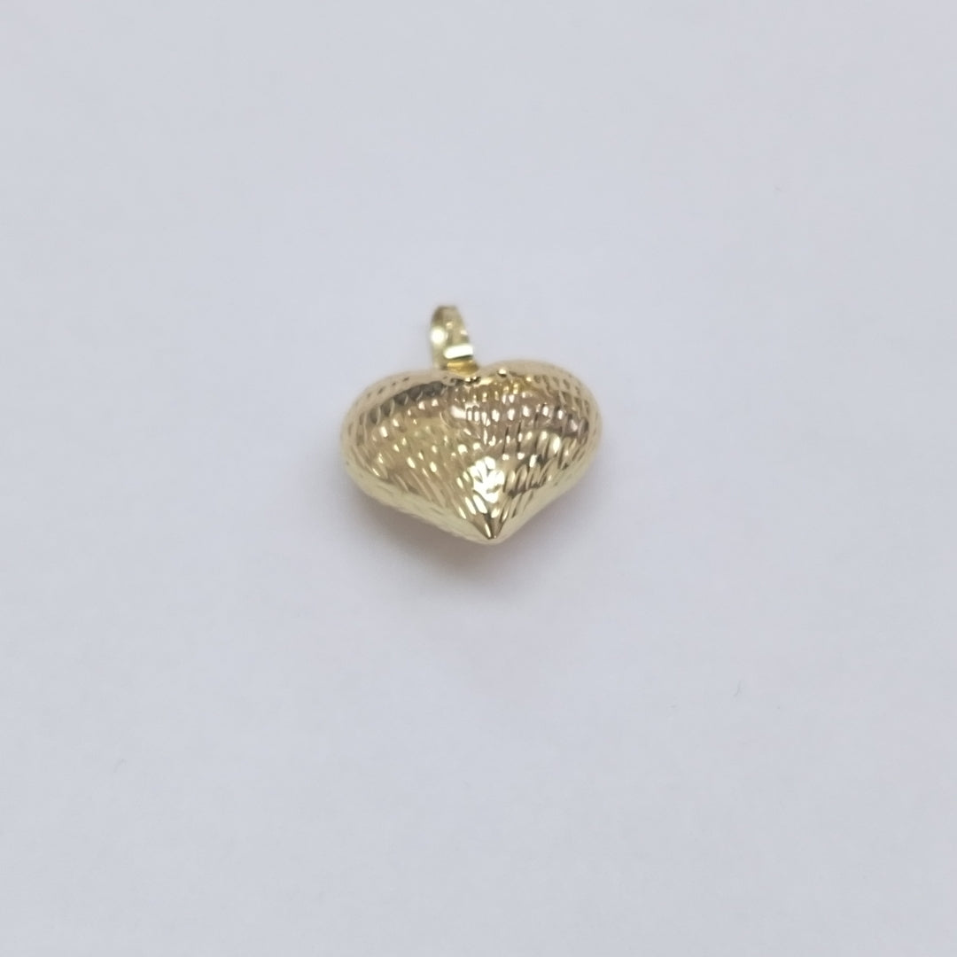 DIJE TEJIDO CORAZON LABRADO 14K 1 GR (NUEVO)