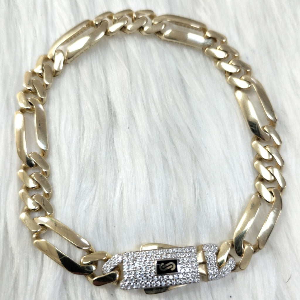 PULSERA CABALLERO MONACO ORO 10K 10.1 (NUEVO)
