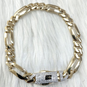 PULSERA CABALLERO MONACO ORO 10K 10.1 (NUEVO)