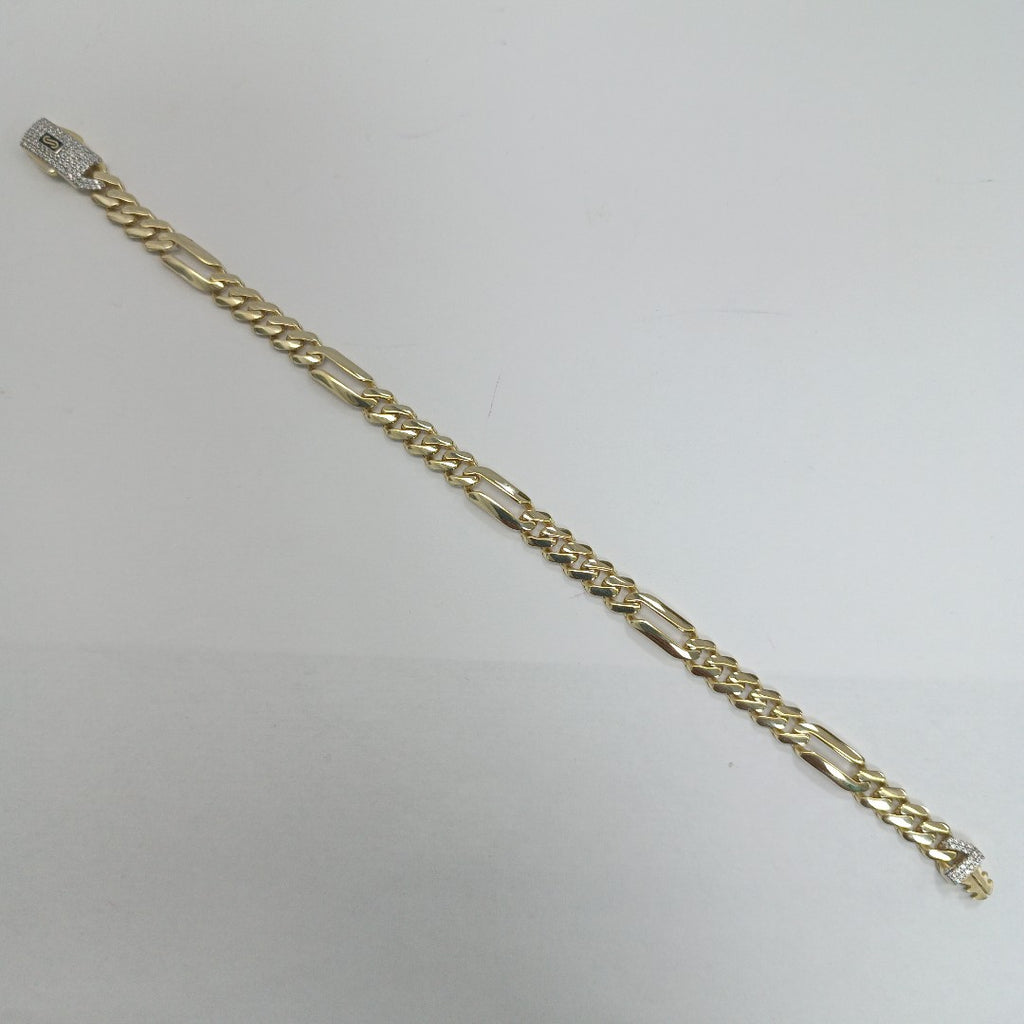 PULSERA CABALLERO MONACO ORO 10K 7.6 (NUEVO)