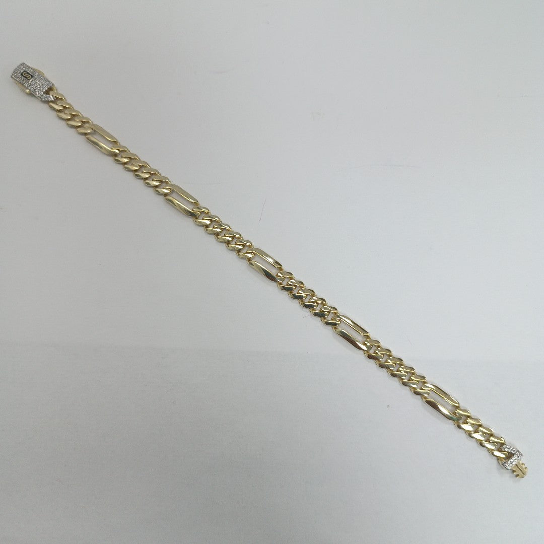 PULSERA CABALLERO MONACO ORO 10K 7.6 (NUEVO)