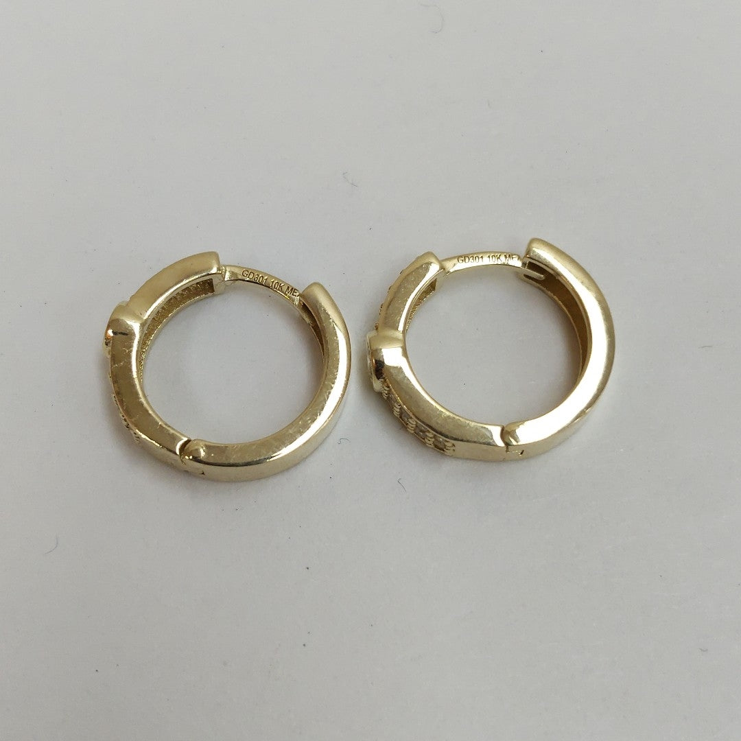 ARETES ARRACADAS C CIRCONIAS 10K 2.7 GR (NUEVO)