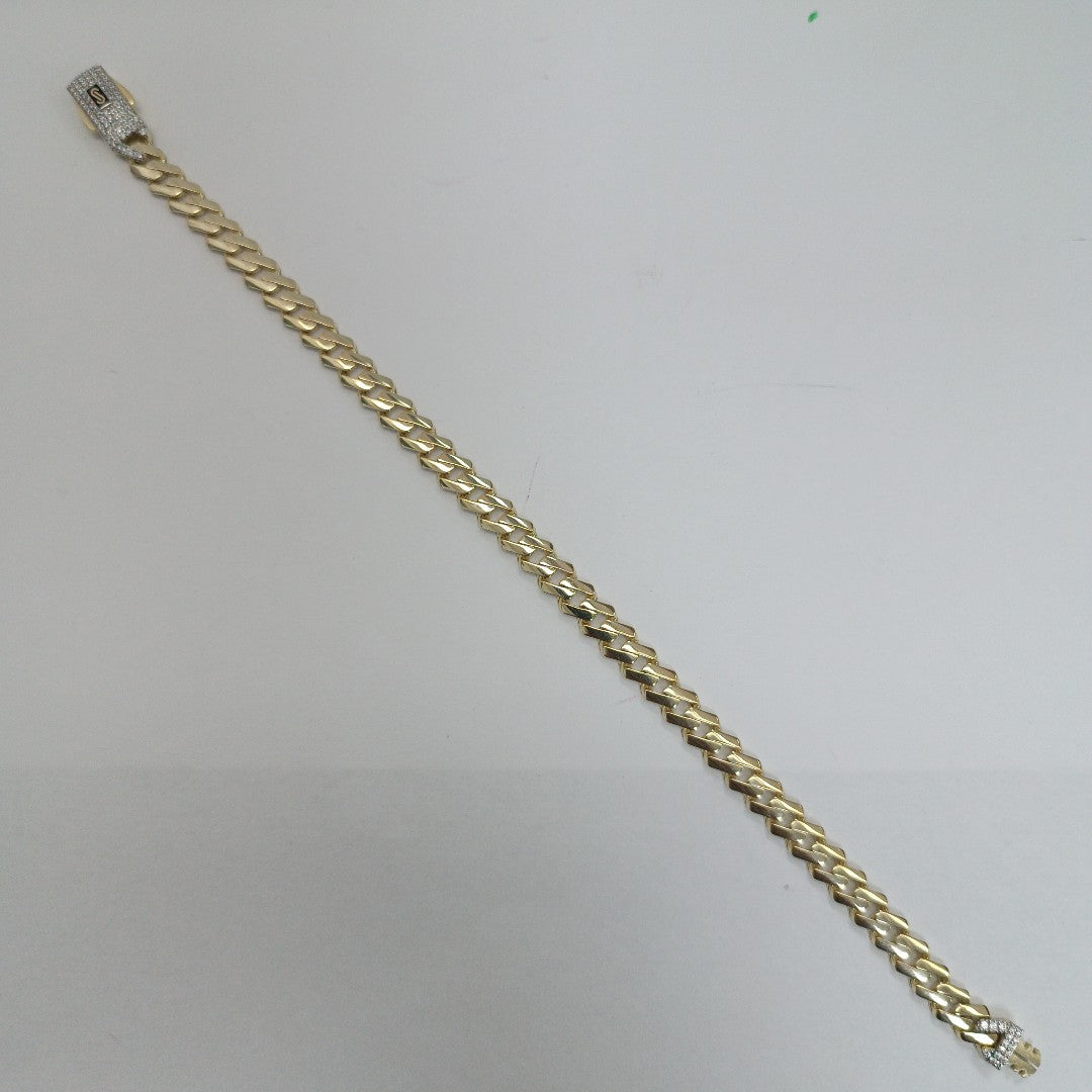PULSERA CABALLERO MONACO ORO 10K 8 (NUEVO)