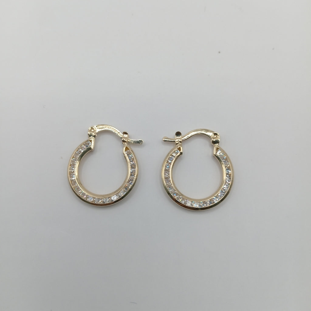 ARETES ARRACADAS CON CIRCONIAS 14K 2.3 GR (NUEVO)