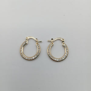 ARETES ARRACADAS CON CIRCONIAS 14K 2.3 GR (NUEVO)