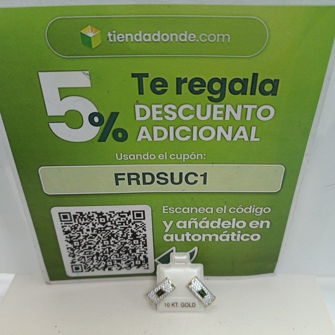 PAR ARETES MONACO ORO 10K 3.4 (NUEVO)