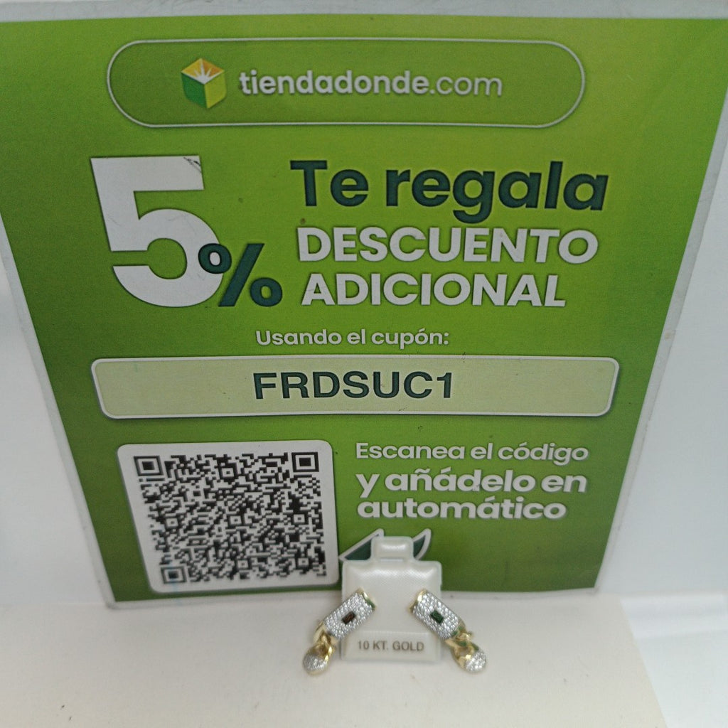 PAR ARETES MONACO ORO 10K 4.3 (NUEVO)