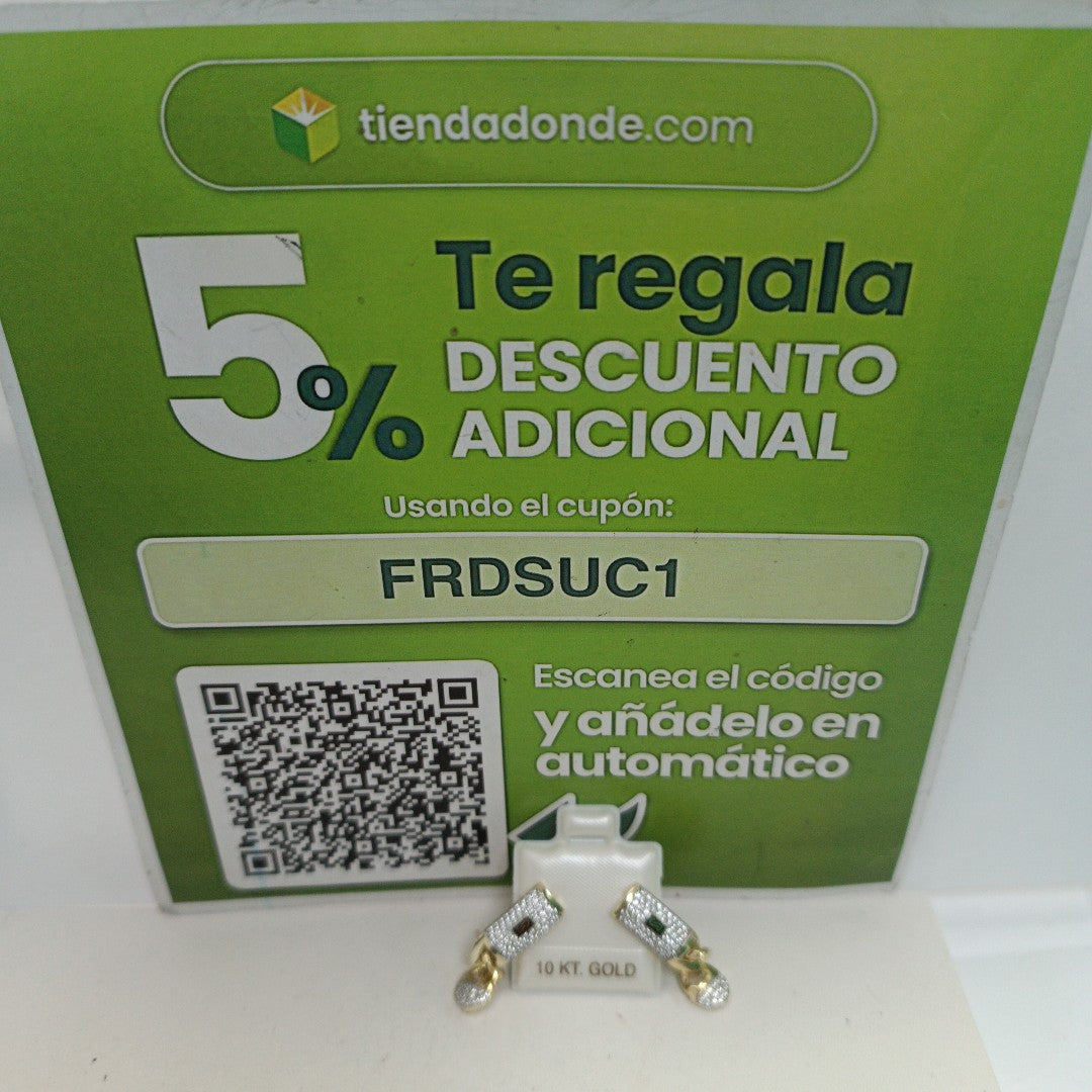 PAR ARETES MONACO ORO 10K 4.3 (NUEVO)
