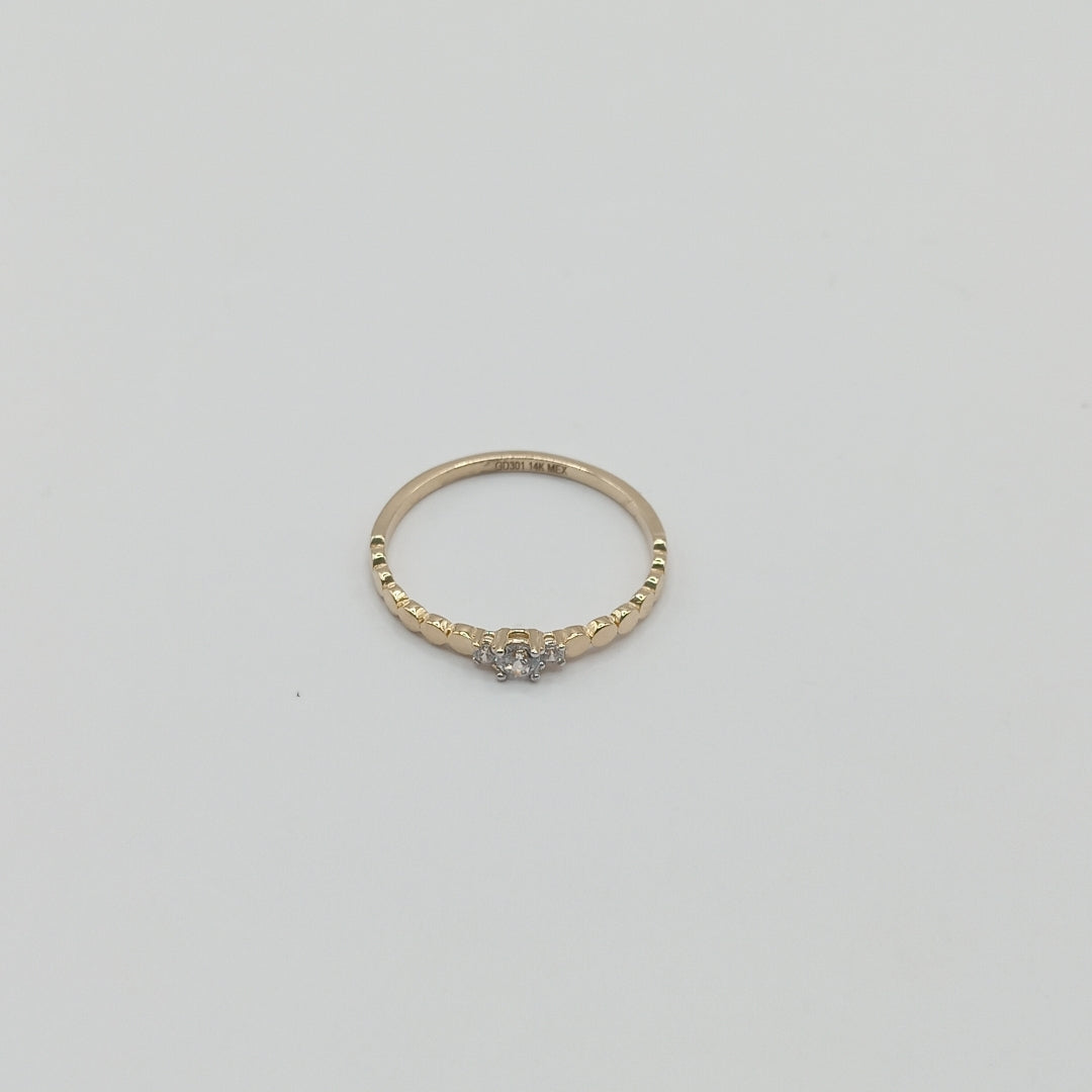 ANILLO ANILLITO C CIRCONIAS 14K 6.5 TALLA 1.1 GR (NUEVO)
