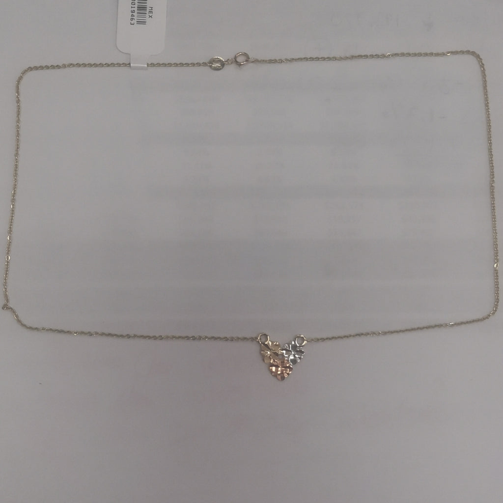 CADENA TEJIDO GARGANTILLA ESPECIAL C FLORES 14K 45 CM 2.9 GR (NUEVO)