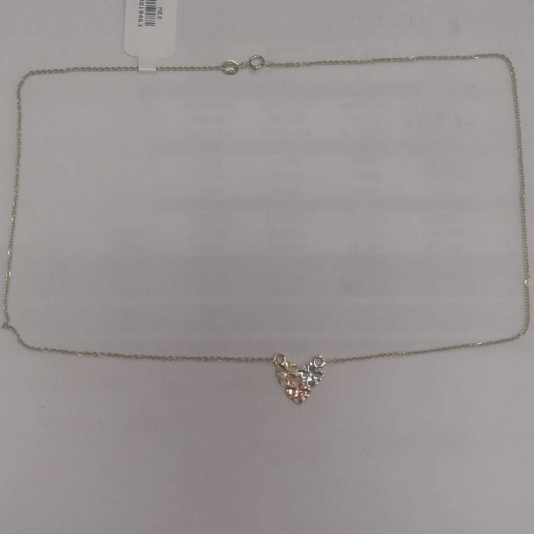 CADENA TEJIDO GARGANTILLA ESPECIAL C FLORES 14K 45 CM 2.9 GR (NUEVO)