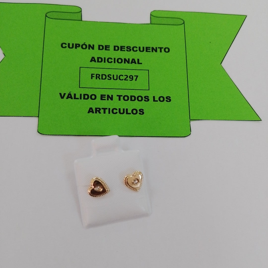 BROQUELES BROQUEL FIG CORAZON C CIRCONIA 14K 0.2614 GR (NUEVO)