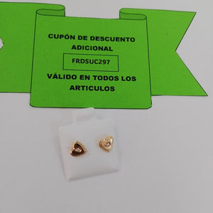 BROQUELES BROQUEL FIG CORAZON C CIRCONIA 14K 0.2614 GR (NUEVO)