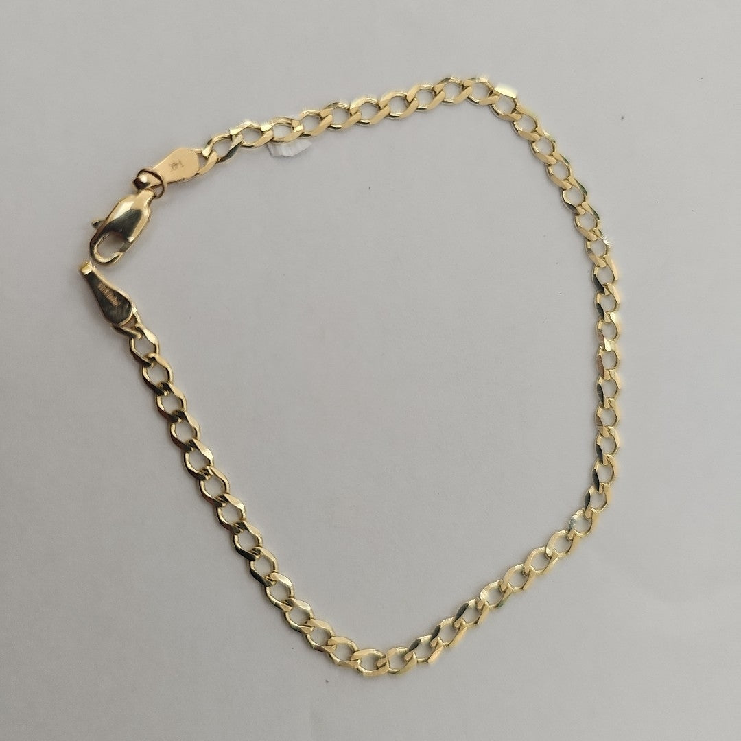 PULSERA TEJIDO BARBADA 14K 21 CM 3.9 GR (NUEVO)