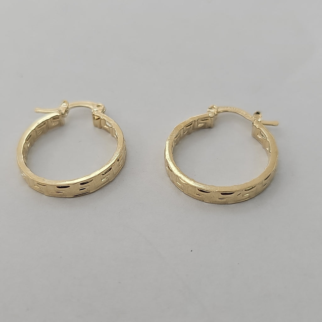 ARETES TEJIDO ARRACADAS TIPO GRECAS 14K 2.2 GR (NUEVO)