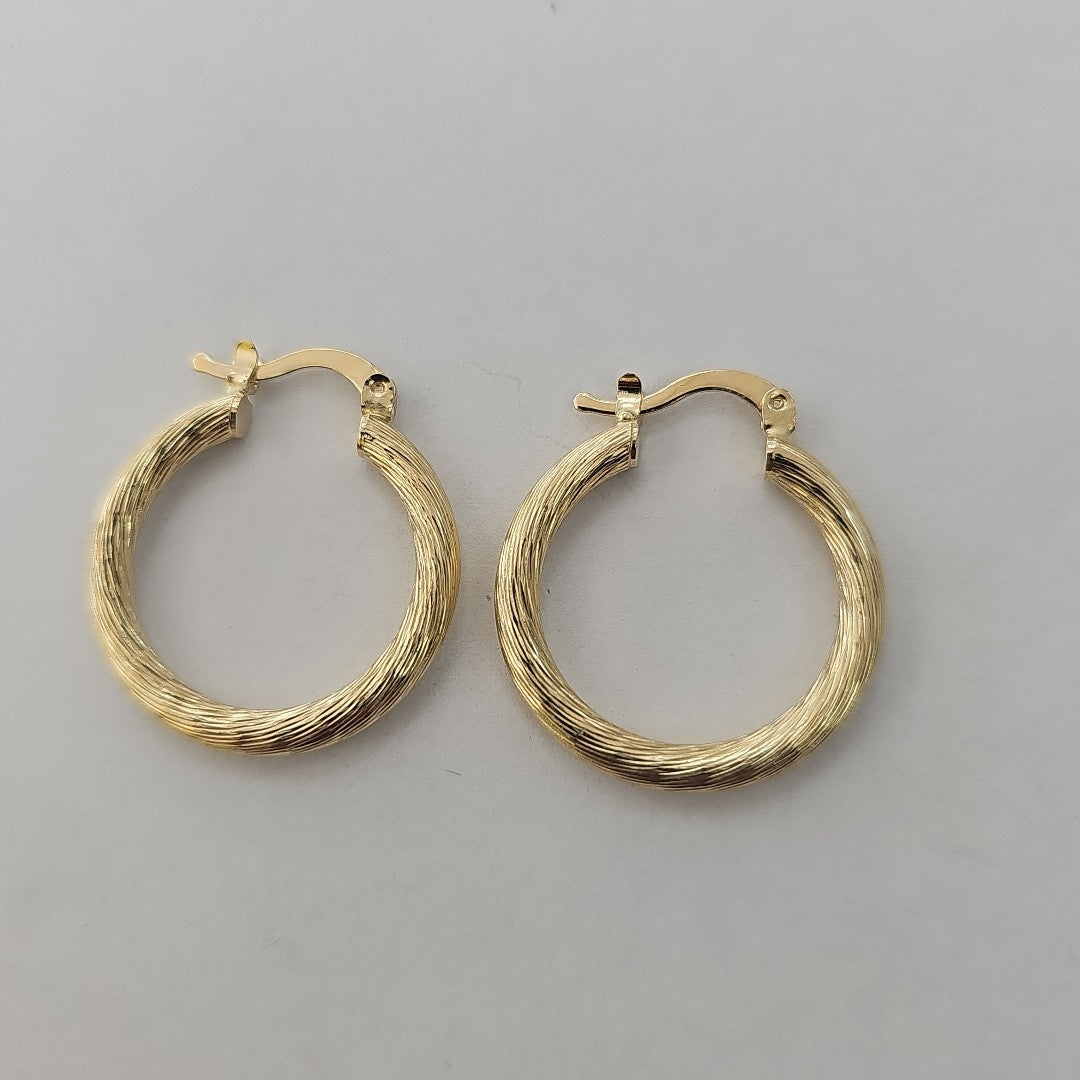 ARETES TEJIDO ARRACADAS ASTRIADAS 14K 3 GR (NUEVO)