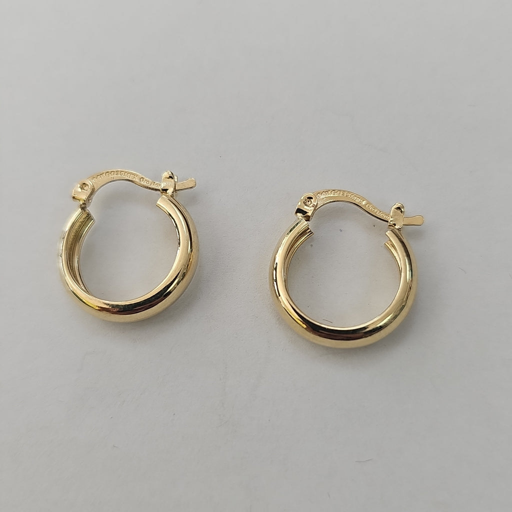 ARETES TEJIDO ARRACADAS LISAS 14K 2.2 GR (NUEVO)