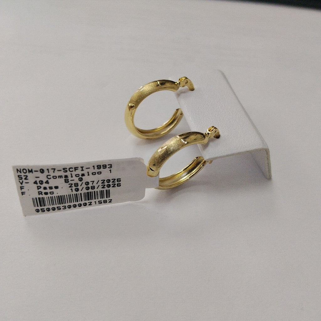 ARETES TEJIDO ARRACADA SATINADA 14K 2.5 GR (NUEVO)