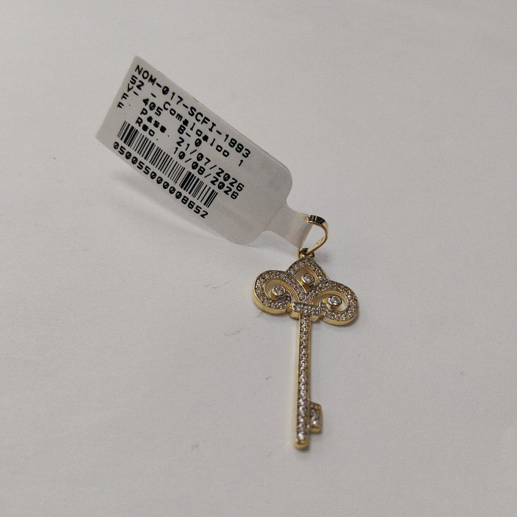 DIJE LLAVE C CIRCONIAS 14K 1.6 GR (NUEVO)